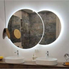 Круглое двойное широкое зеркало с задней подсветкой F039 